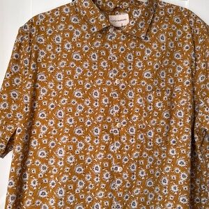 Lucky Brand Men's Printed Camp Collar Short Sleeve Shirt